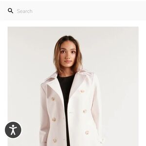 Elegant Women's Cream Double-Breasted Coat
